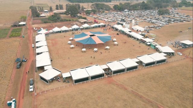 Vista aérea do evento Beef Day realizado em Colina (SP). Foto: Reprodução