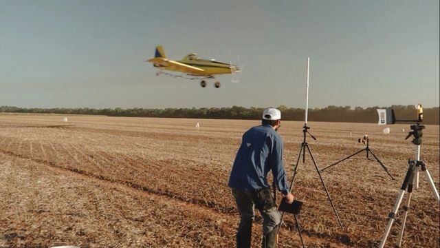 Avaliação da aplicação por aeronaves agrícolas. Foto: Reprodução