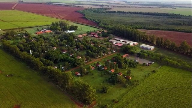 Vista aérea da sede da fazenda Campanário. Foto: Reprodução