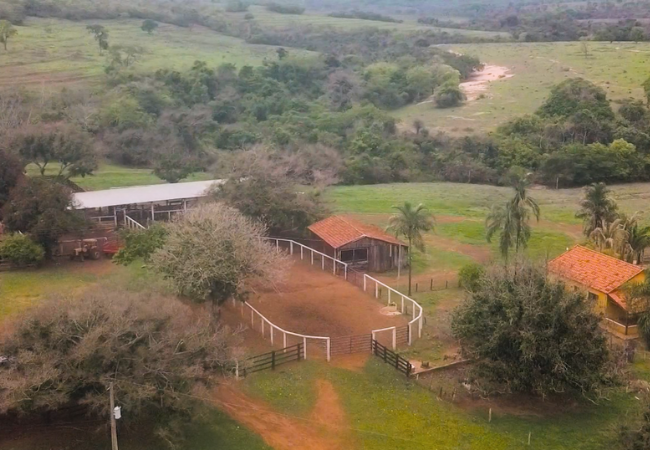 Vista aérea de propriedade rural. Foto: Divulgação