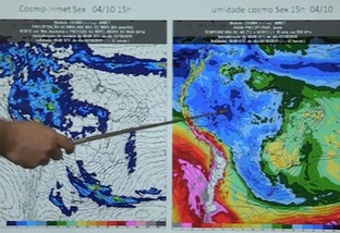 Mudança de padrão em mapas de umidade indica transição para estação das chuvas
