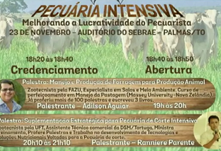 Pecuaristas de Palmas-TO receberão palestra sobre manejo e produção de forragem nesta 5ª, dia 23