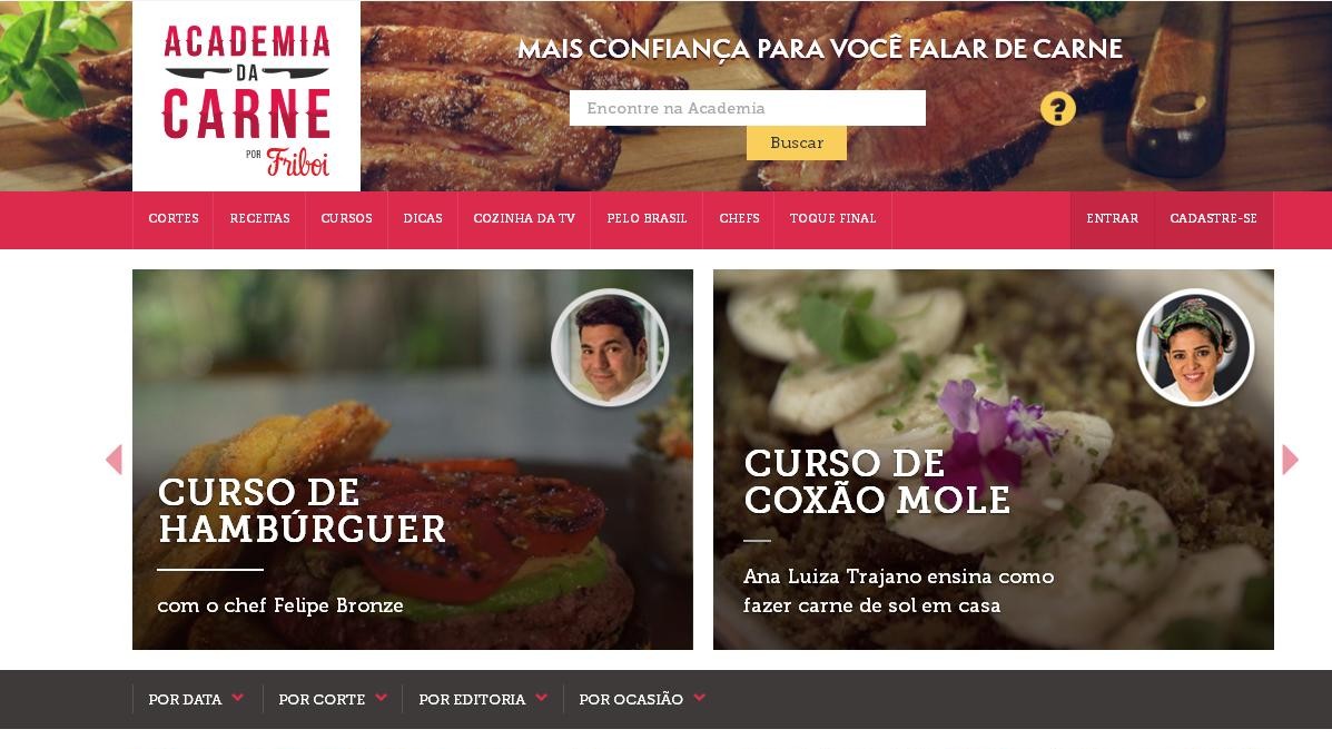 Academia da Carne Friboi: com a faca e a carne na mão