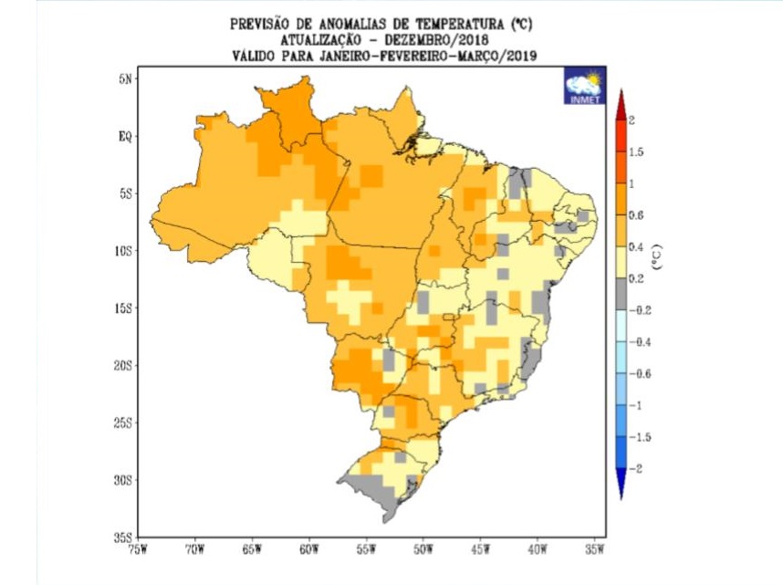 Brasil terá verão com chuvas irregulares em 2019, afirma Inmet