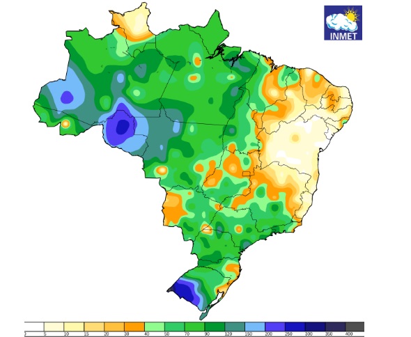 Previsão do tempo para próxima semana é de chuvas localizadas e temperaturas elevadas