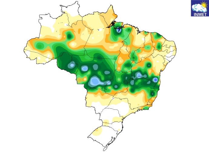 Fim de semana de chuvas para o Norte, Nordeste e Centro-Oeste