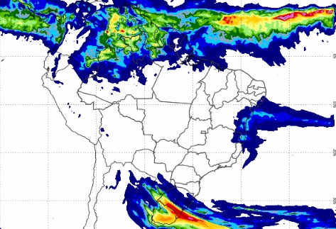 Frente fria traz chuvas para o Sul, enquanto tempo segue seco e quente no Brasil Central