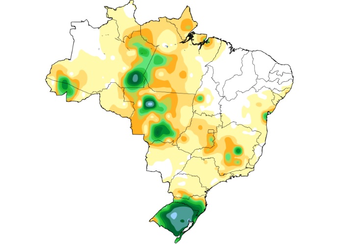 Novembro começa com chuvas intensas no Sul e precipitações irregulares no restante do país