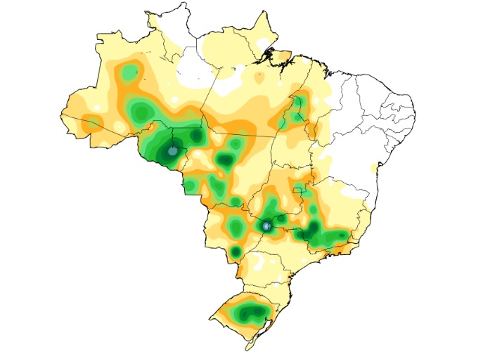 Inmet alerta para chuvas fortes e potencial queda de granizo entre SP e MG nesta 6ª