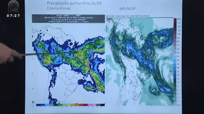 Acumulados de chuva podem chegar aos 200 mm em regiões do Norte e Nordeste