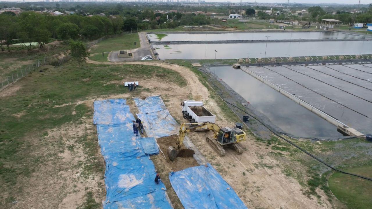 Tratamento do biolodo na unidade de tratamento de esgoto da Águas Cuiabá. Foto: Reprodução